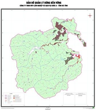 Bản đồ quản lý rừng bền vững công ty TNHH MTV lâm nghiệp và dịch vụ Chúc A