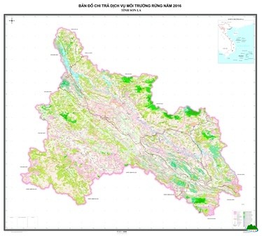 Bản đồ chi trả dịch vụ môi trường tỉnh Sơn La năm 2016