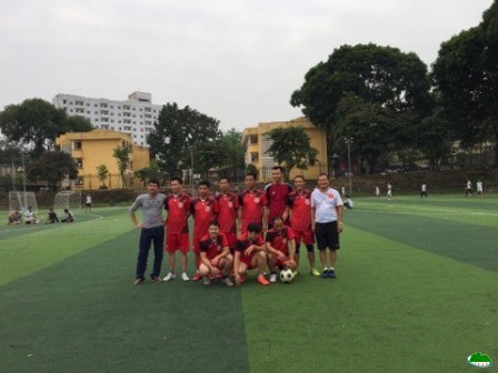 Men's semifinal football match for officials and laborers of the Vietnam National University of Forestry on 24/10/2017